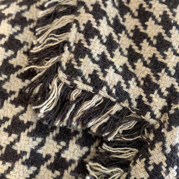 Love Riche Tan Brown Houndstooth Frayed Edging Lined Jacket Blazer NWT - Picture 10 of 16